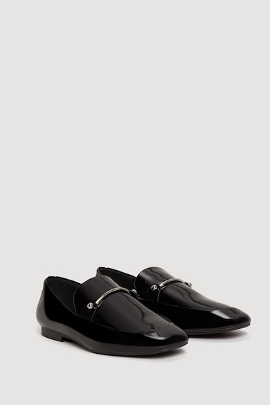 Mango Pantofi loafer de piele sintetica lacuita Femei