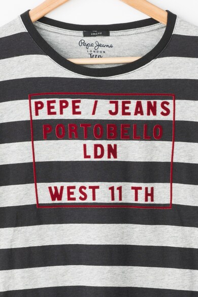 Pepe Jeans London Hosszú Csíkos Póló Logórátéttel Fiú