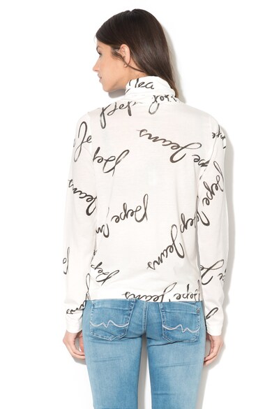 Pepe Jeans London Bluza cu guler inalt si imprimeu text Femei