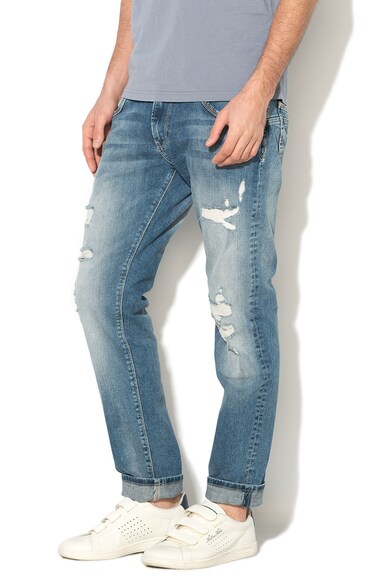 Pepe Jeans London Blugi regular fit cu aspect deterioarat Zinc Barbati