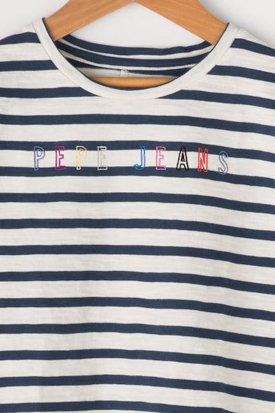 Pepe Jeans London Tricou in dungi cu slit pe partea din spate Fete