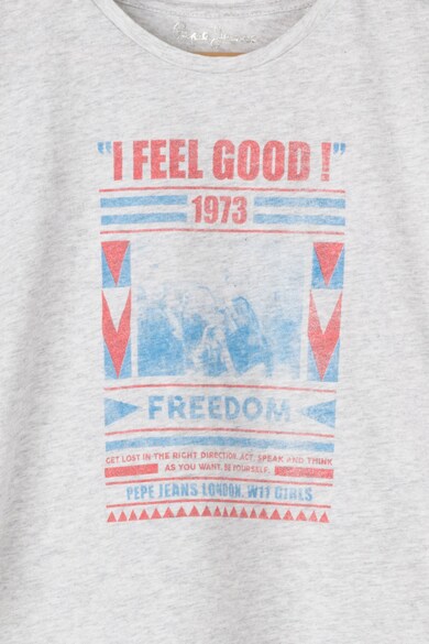 Pepe Jeans London Tricou cu insertii stralucitoare pe piept Fete