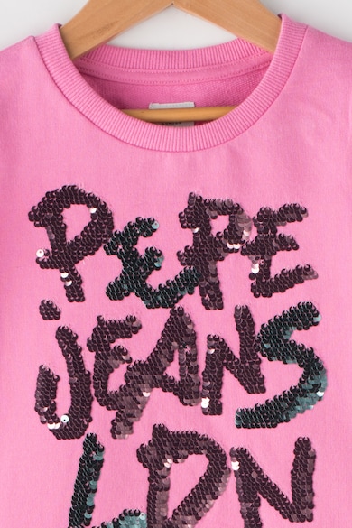 Pepe Jeans London Caro pulóver kétoldalú flitterekkel Lány