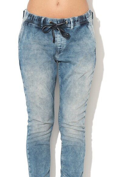 Pepe Jeans London Blugi jogger cu aspect decolorat si snur in talie Cosie Femei