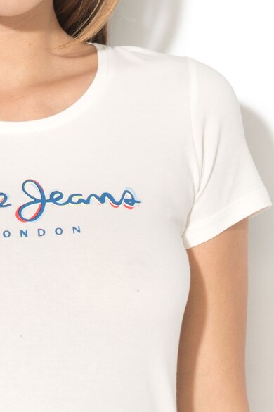Pepe Jeans London Tricou cu imprimeu text pe piept Aeryn Femei