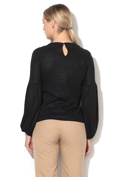 Stefanel Еластична блуза с лъскави елементи и ръкави тип буфан Жени