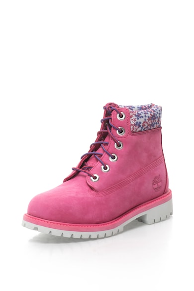 Timberland Bocanci de piele nabuc cu design floral Fete