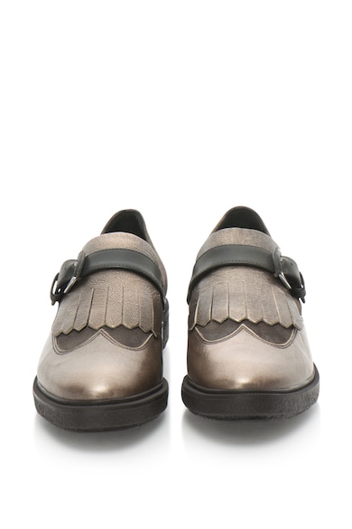 Geox Кожени обувки Prestyn с ефект в металик Жени