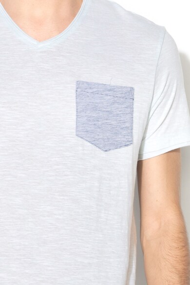 EDC by Esprit Тениска с шпиц деколте и джоб на гърдите Мъже