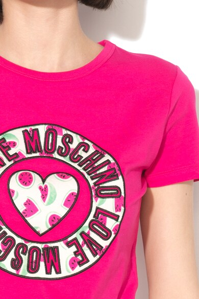 Love Moschino Тениска с апликация на гърдите Жени