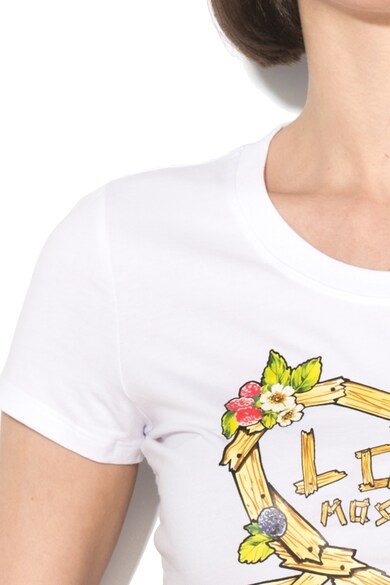 Love Moschino Tricou cu imprimeu si decolteu rotund Femei