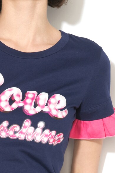 Love Moschino Tricou de bumbac cu aspect 2in1 Femei