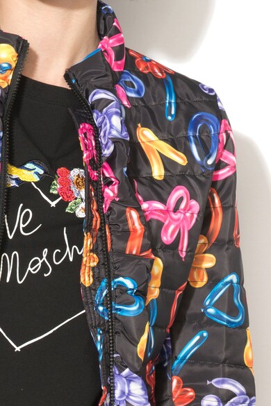 Love Moschino Enyhén bélelt kabát fodros szegélyekkel női