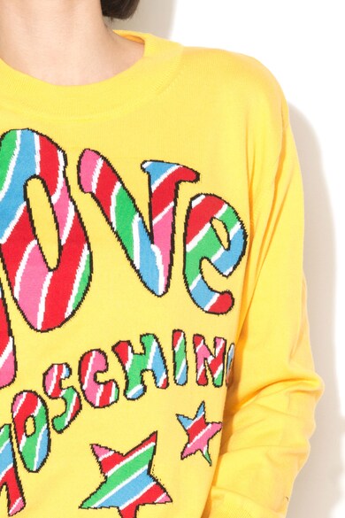 Love Moschino Pulover din tricot fin cu text pe partea din fata Femei