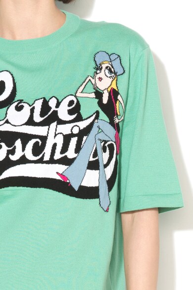 Love Moschino Pulover cu maneci scurte si decolteu rotund Femei