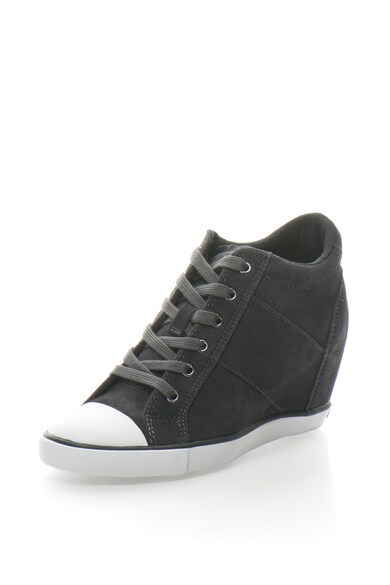 CALVIN KLEIN JEANS Pantofi sport din piele intoarsa cu platforma wedge ascunsa si aplicatie cap toe Voss Femei