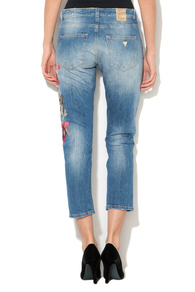 GUESS JEANS Blugi relaxed cu talie joasa si detalii brodate Vanille Femei