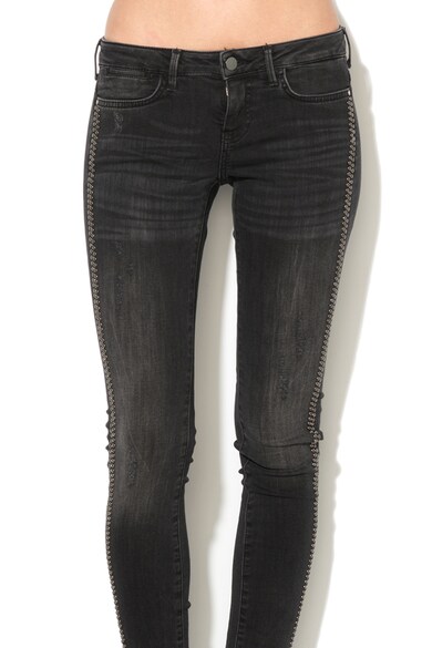 GUESS JEANS Blugi ultra skinny cu talie joasa si garnituri cu tinte Femei