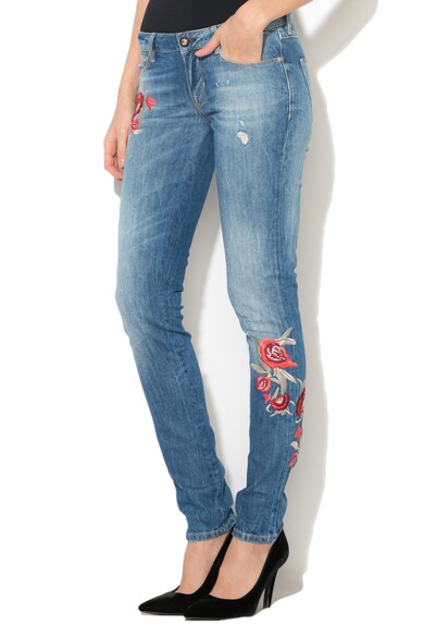 GUESS JEANS Blugi skinny cu flori brodate Starlet Femei