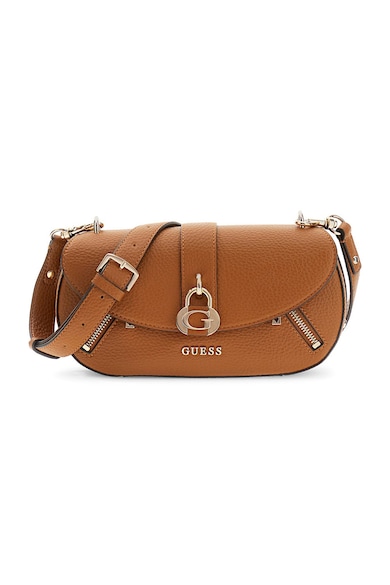 Geanta crossbody din piele ecologica Jessa, Maro cognac GUESS - Maro Cognac
