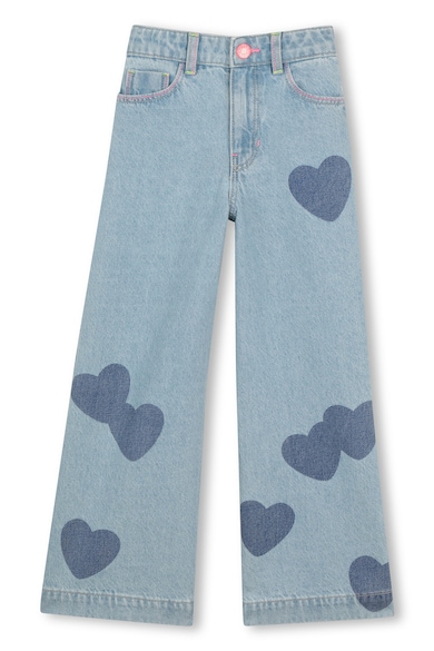 Model Cu Inimi Blugi cu croiala ampla si model cu inimi, Albastru deschis BILLIEBLUSH ...