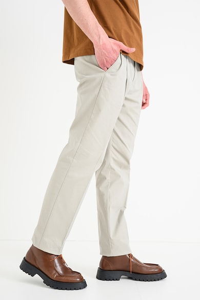 Pantaloni drepti cu pliuri frontale, Bej deschis CALVIN KLEIN - Bej Deschis