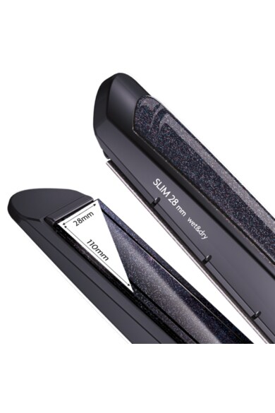 BaByliss Placa de indreptat parul  Diamond , Slim 28 mm, Wet&Dry, Placi ceramice, 235 grade, Negru Femei