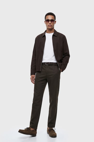 Pantaloni chino din bumbac cu model uni, Maro LC WAIKIKI