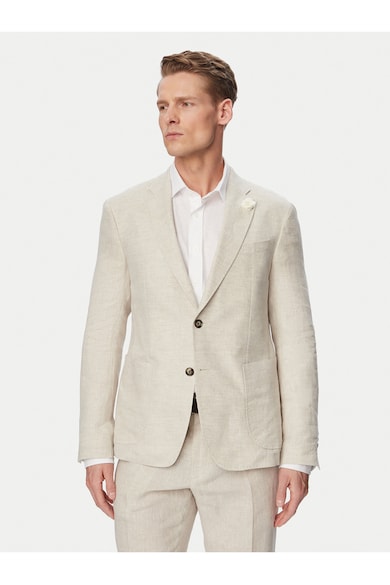 Sacou Barbati, Bej, slim fit, 100% in, maneca lunga Joop - Bej