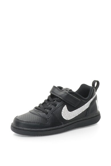 Nike Pantofi sport cu talpa joasa, garnituri de piele si logo Court Borough Baieti