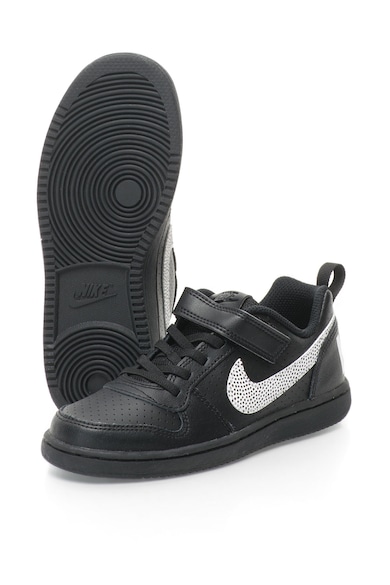 Nike Pantofi sport cu talpa joasa, garnituri de piele si logo Court Borough Baieti