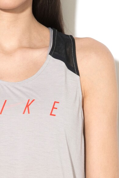 Nike Top cu spate decupat si insertii din plasa, pentru fitness Femei
