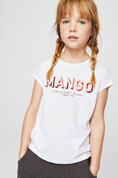 Mango Tricou din bumbac cu imprimeu text Fete