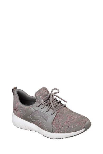 Skechers Pantofi sport cu insertii de lurex si finisaj lucios Bobs Squad Femei