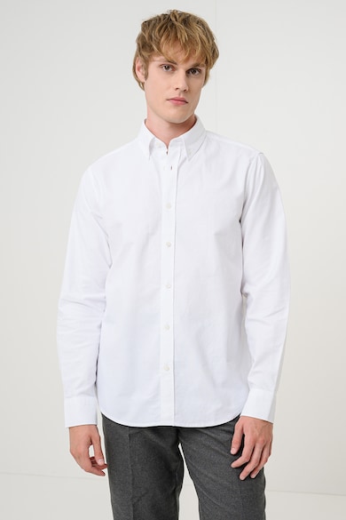 Camasa Oxford regular fit din bumbac, Alb GUESS JEANS - Alb