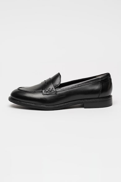 Pantofi loafer uni din piele, Negru Tamaris - Negru