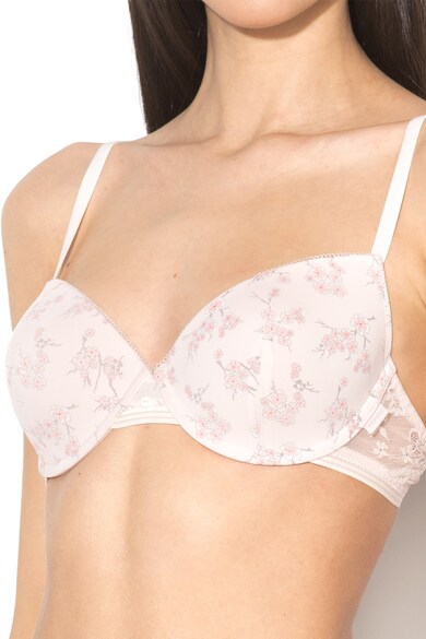 ESPRIT Bodywear Sutien cu burete, imprimeu floral si insertii din dantela Femei