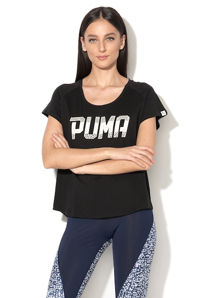 Puma Relaxed fit póló gumis szövegmintával női