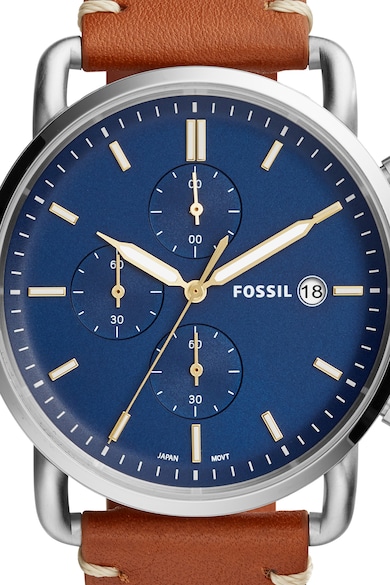 Fossil Commuter bőrszíjas chrono karóra férfi