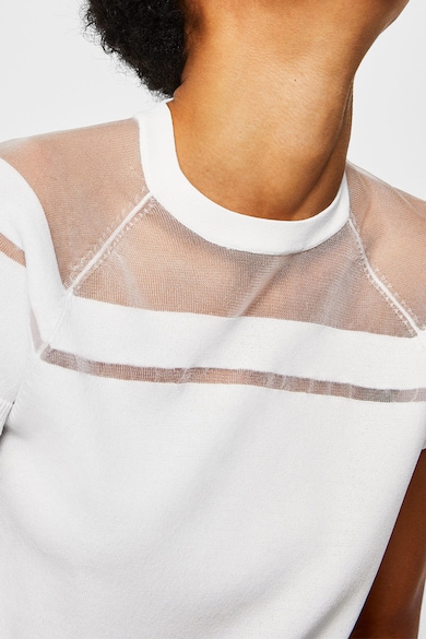 Mango Pulover tricotat fin cu detalii transparente Transpa Femei