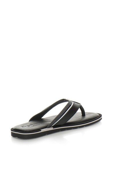 Pepe Jeans London Papuci flip- flop de piele cu garnituri din material textil Barbati