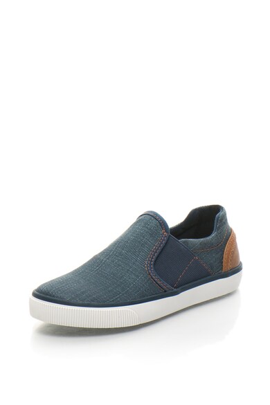 Geox Pantofi slip on din piele sintetica si denim Kilwi Baieti