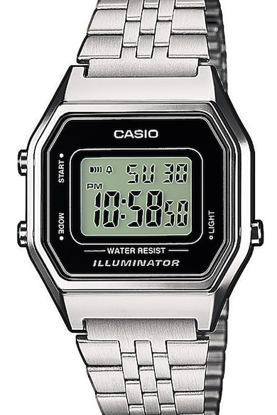 Casio Ceas cronograf digital cu bratara metalica Femei