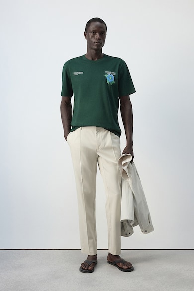 Pantaloni Chino din amestec de bumbac, Bej deschis Mango - Bej Deschis