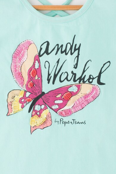 Andy Warhol by Pepe Jeans Tricou cu imprimeu cu fluture Cala Fete