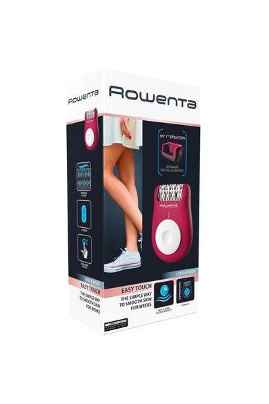 Rowenta Epilator  Easy Touch EP1115F0, 2 trepte de viteza, 24 pensete, Argintiu/ Mozaic Femei