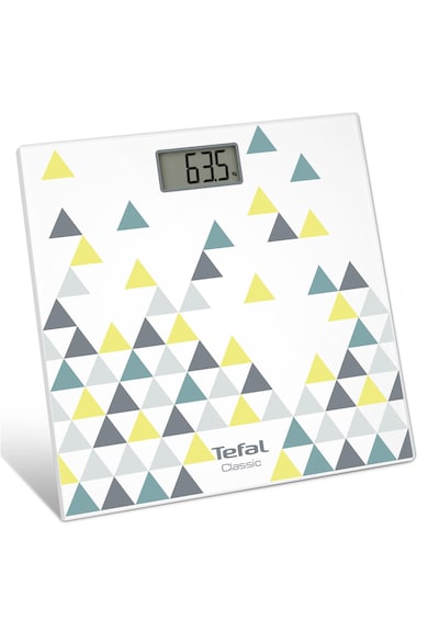 Tefal Cantar corporal  Decor , 160kg, 100g, Lcd, 30x30cm, Alb/Abstract Femei