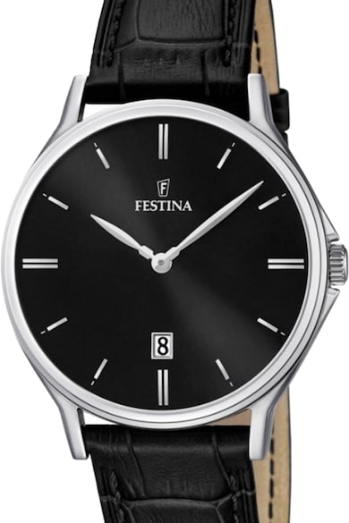 Festina Ceas rotund cu o curea de piele Barbati