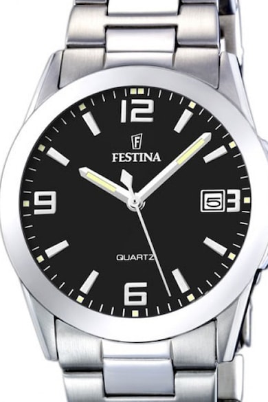 Festina Ceas cu trei indicatoare si bratara metalica Femei