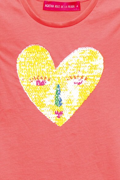 Agatha Ruiz de la Prada Tricou cu design inima din paiete Fete